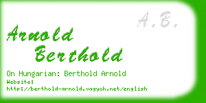 arnold berthold business card